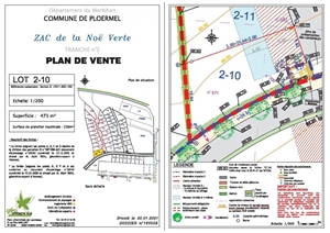 terrain a batir à la vente -   56800  PLOERMEL, surface 473 m2 vente terrain a batir - UBI475661078
